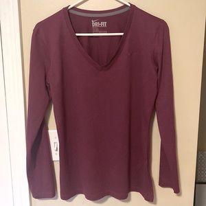 Nike Dri fit burgundy athletic top shirt Medium